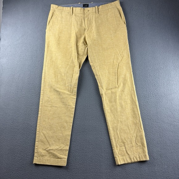 J Crew Pants Men's 36x30 Brown 484 Slim Linen Blend Flat Chino Breathable Light - Picture 3 of 12